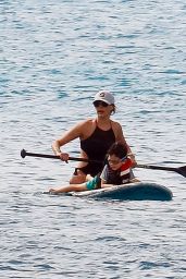 Lauren Silverman in Swimsuit Paddle Boarding in Barbados