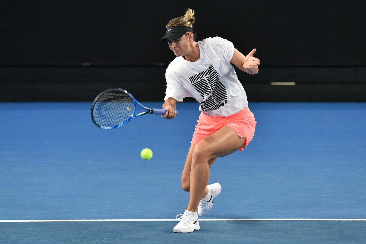 Maria Sharapova - Practice at the 2018 Australian Open in ...