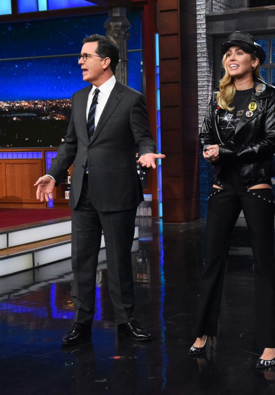 Miley Cyrus Appeared on "The Late Show with Stephen Colbert" in NYC