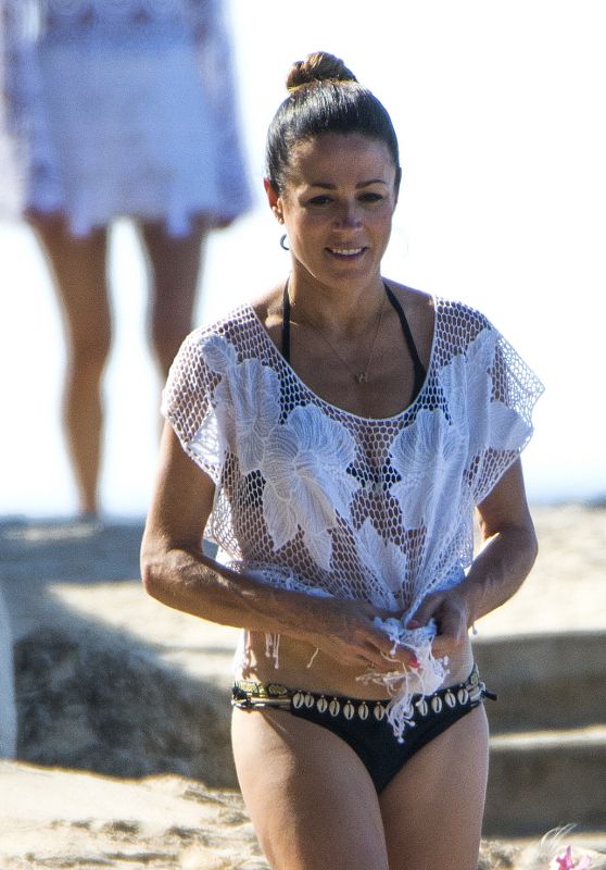 Natalie Pinkham in Bikini on the Beach in Barbados