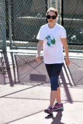 Natalie Portman Playing Tennis at a Park in Los Angeles