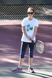 Natalie Portman Playing Tennis at a Park in Los Angeles
