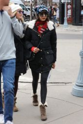 Nina Dobrev in Winter Street Style Out in Aspen 