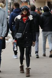 Nina Dobrev in Winter Street Style Out in Aspen 