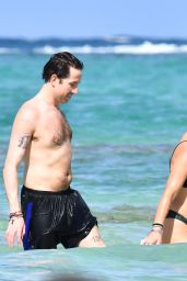 Pixie Geldof in Skimpy Black Bikini on the Beach in Mauritius