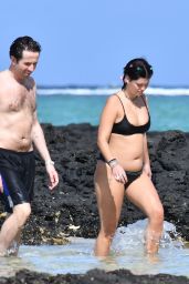 Pixie Geldof in Skimpy Black Bikini on the Beach in Mauritius