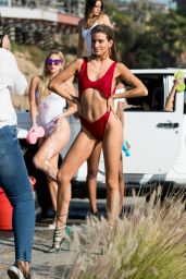 Rachel McCord in Red Bikini Washing Car in Malibu 01/18/2018