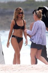 Rosie Huntington-Whiteley Shooting a New Bikini Advertisement on the Beach of the Bahamas