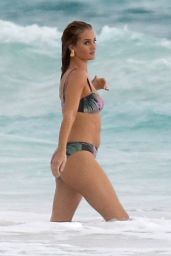 Rosie Huntington-Whiteley Shooting a New Bikini Advertisement on the Beach of the Bahamas