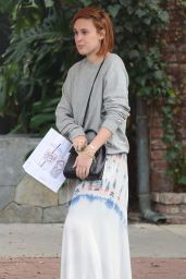 Rumer Willis at Alfred Coffee on Melrose Place in West Hollywood