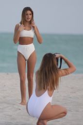 Savannah Cache and Hannah Mahanti - Bikini Photoshoot on the Beach in Miami Beach