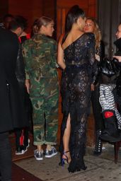Shanina Shaik and Jasmine Sanders at the 1Oak Grammy Party in New York