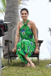 Shanina Shaik in a Blue Swimsuit - Photoshoot in Key Biscayne