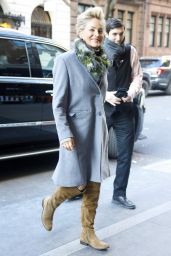 Sharon Stone at Her Hotel in NYC 01/18/2018