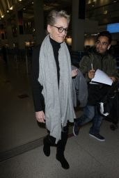 Sharon Stone in Travel Outfit Arriving at LAX Airport