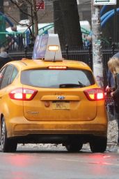 Sienna Miller Catching a Cab in New York City