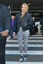 Stella Maxwell in Travel Outfit Arrives at the LAX Airport in Los Angeles