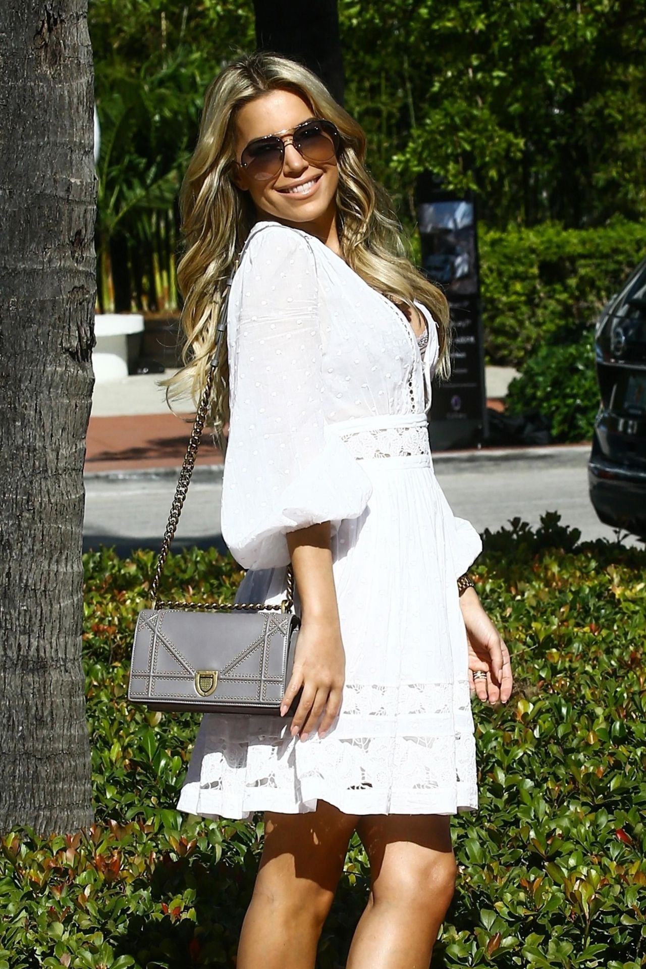 Sylvie Meis in a White Summer Dress in Miami • CelebMafia