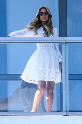 Sylvie Meis in a White Summer Dress in Miami