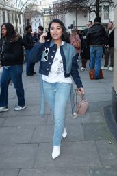 Vanessa White Arrives at Mens Fashion Week in London