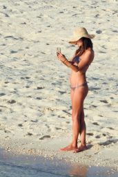 Alessandra Ambrosio in a Purple Bikini on the Bahamas