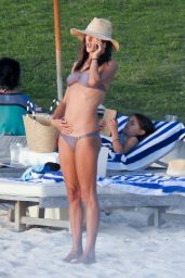 Alessandra Ambrosio in a Purple Bikini on the Bahamas