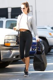 Alessandra Ambrosio in Leggings Out in Santa Monica