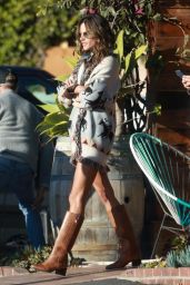 Alessandra Ambrosio in Swimsuit and Riding Boots on the Beach in Malibu