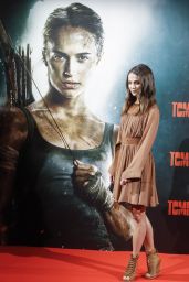 Alicia Vikander - "Tomb Raider" Photocall in Madrid