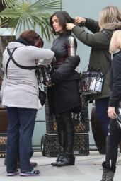 Amy Jackson - Filming "Supergirl" in Vancouver 02/13/2018