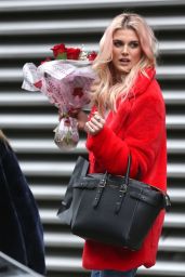 Ashley James With Red Roses on Valentines Day in London