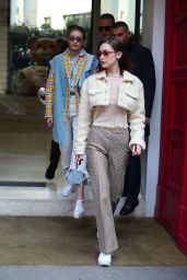 Bella Hadid and Gigi Hadid - Leaving the Moschino Fitting in Preperation for Milan Fashion Week 02/21/2018