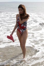 Blanca Blanco in Swimsuit on the Beach in Malibu