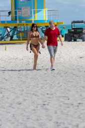 Claudia Romani and Chris Johns on the Beach in Miami 02/07/2018