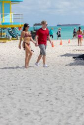 Claudia Romani and Chris Johns on the Beach in Miami 02/07/2018