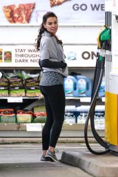 Danielle Lloyd Pumps Gas in Sutton Coldfield 02/25/2018