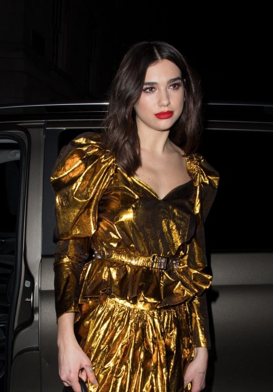 Dua Lipa - Arriving the Warner Music Brit Awards After Party in London