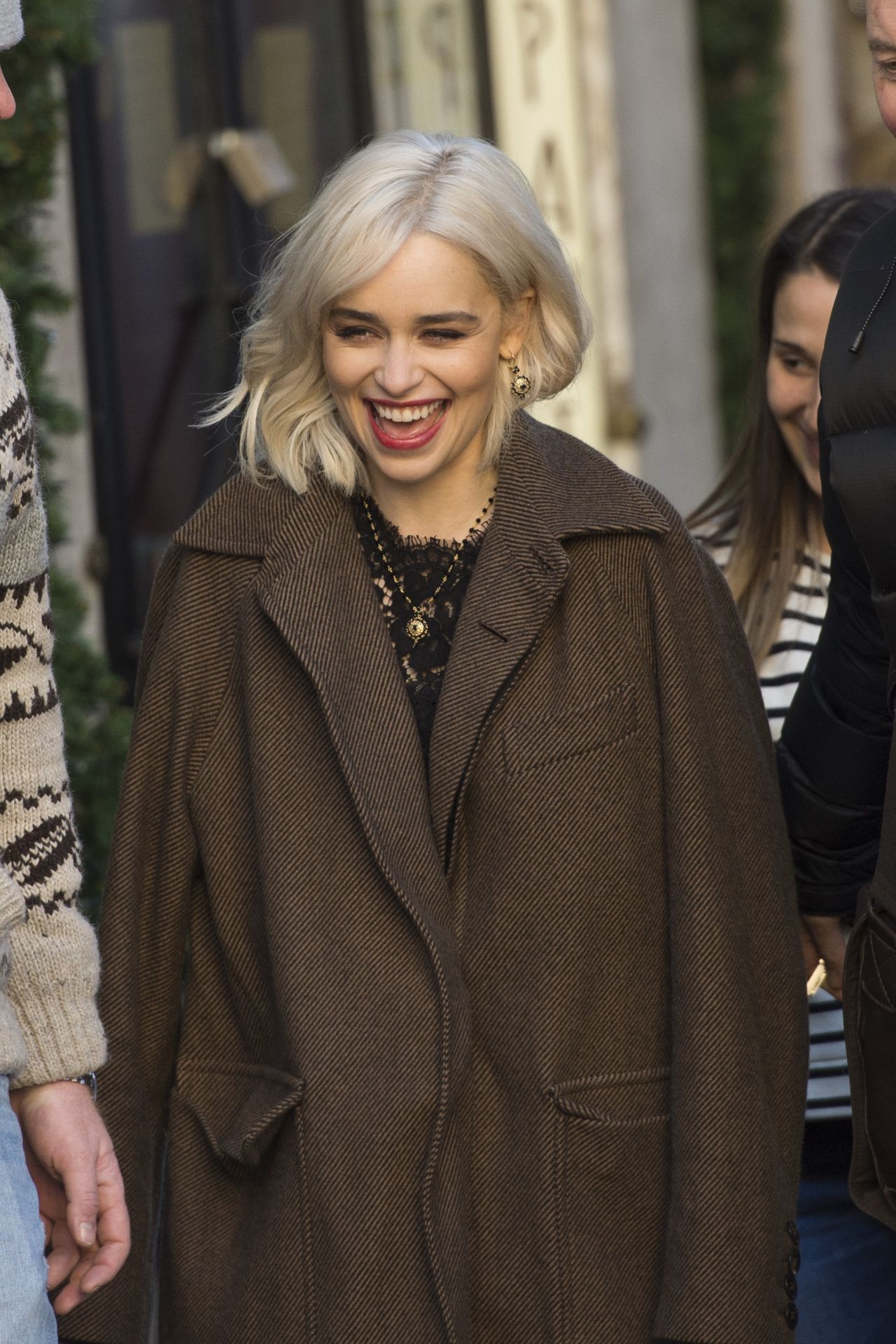 Emilia Clarke - Filming Dolce and 