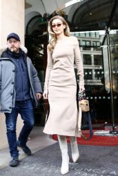 Gigi Hadid Style - Leaving Le Royal Monceau Hotel in Paris 02/27/2018