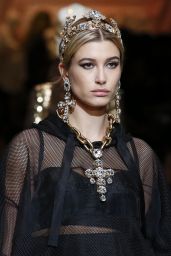 Hailey Baldwin Walks Dolce & Gabbana Fashion Show in Milan 02/25/2018