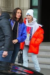 Joan Smalls and Hailey Baldwin Out in Milan, Italy 02/25/2018