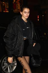 Kaia Gerber in No After Party Tights - Arriving to the Mercer Hotel in NYC