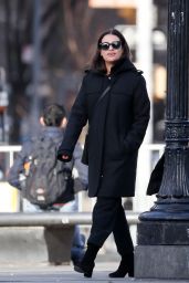 Lea Michele Winter Street Style - New York City 02/13/2018