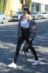 Madison Beer in Tights Shopping on Melrose Place in LA
