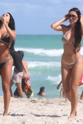 Metisha Schaefer in Bikini on the Beach Miami 02/25/2018
