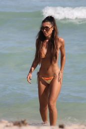 Metisha Schaefer in Bikini on the Beach on Valentine