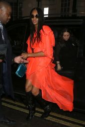 Naomi Campbell Night Out Style - Leave MNKY HSE in London