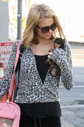Paris Hilton With a Cute Fury Friend Out in West Hollywood