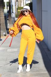 Phoebe Price in a Bright Yellow Ensemble - Shopping in Los Angeles