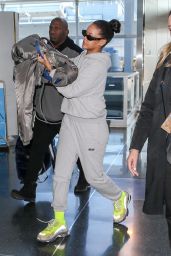 Rihanna in Travel Outfit at JFK Airport in NYC 02/27/2018